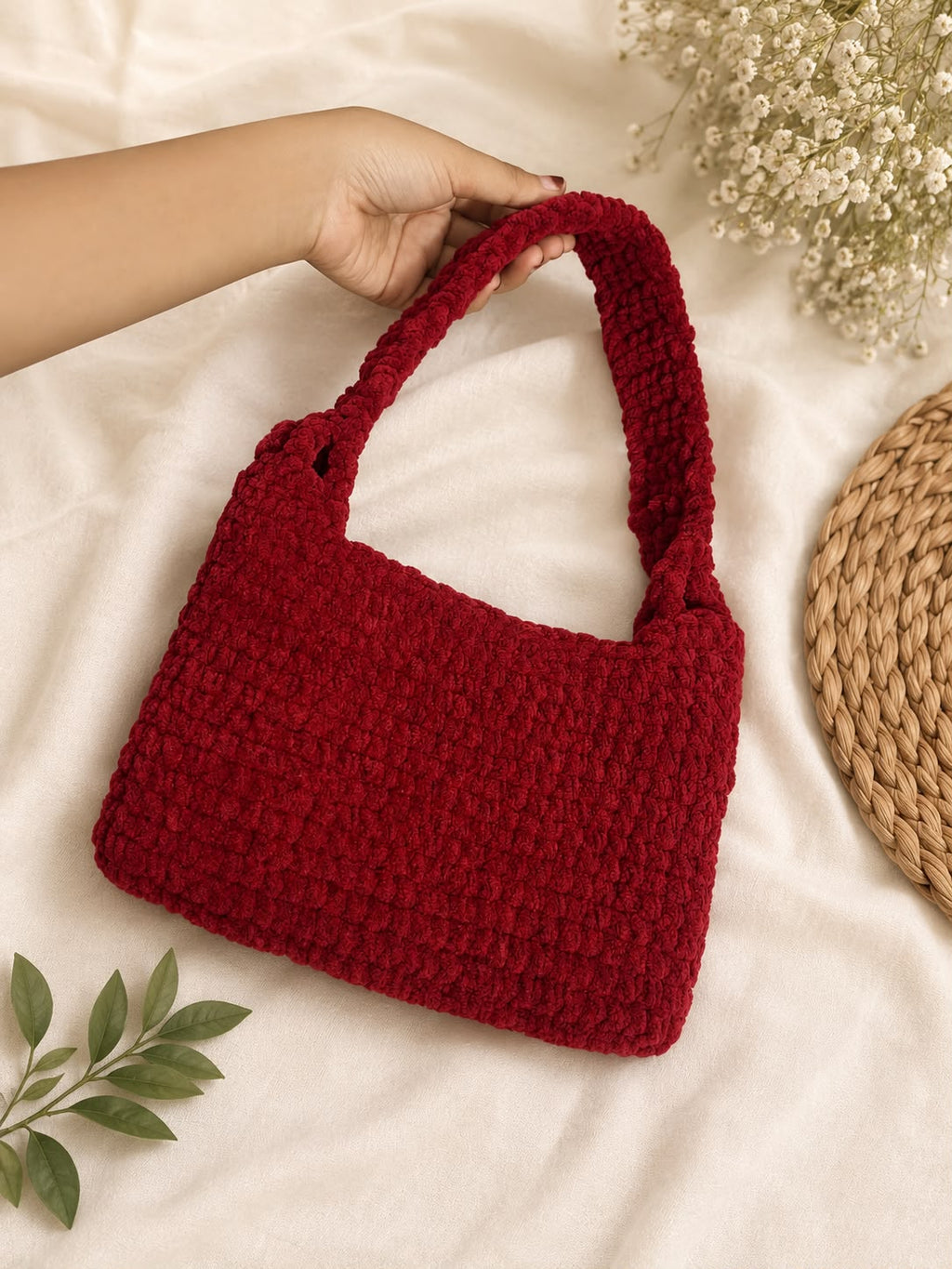 handmade crochet shoulder bag