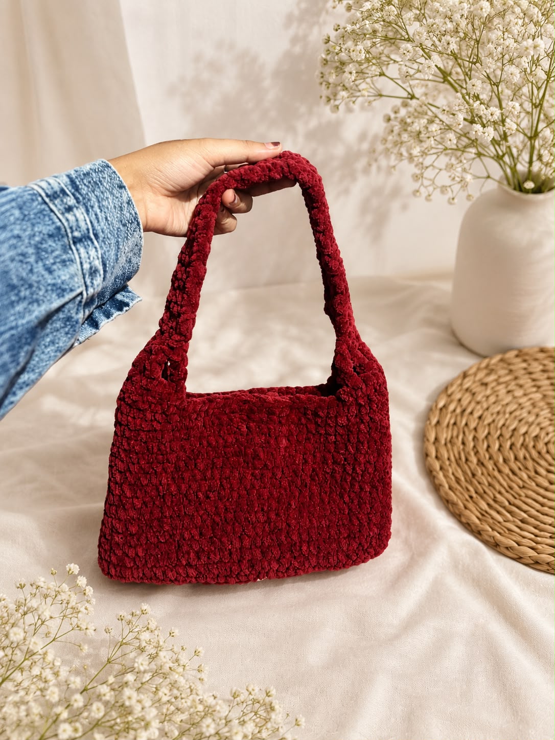 handmade crochet shoulder bag