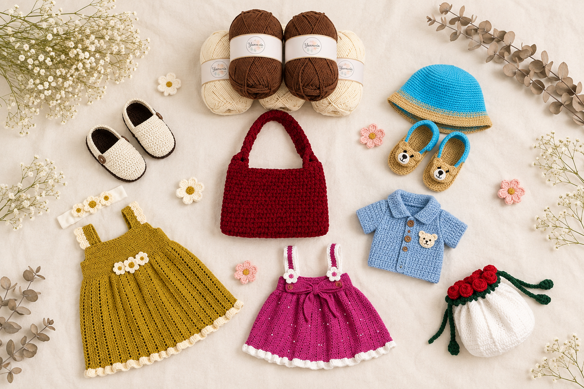 Extended Widescreen Crochet Flatlay